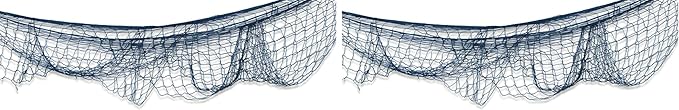 Beistle Set of 12 Fish Nets in Multicolor, Pirate Party Decorations, Nautical Party Wall Decor, Supplies for Birthday, Pirate, Luau Themed Party, 4' x 12' (Pack of 2)