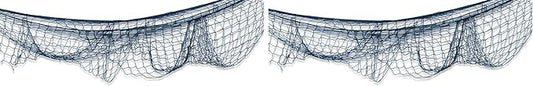 Beistle Set of 12 Fish Nets in Multicolor, Pirate Party Decorations, Nautical Party Wall Decor, Supplies for Birthday, Pirate, Luau Themed Party, 4' x 12' (Pack of 2)