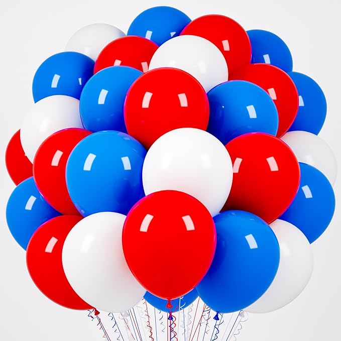 Voircoloria Red White Blue Balloons, 66pack 12inch Macaron Latex Party Balloons for Birthday Graduation 4th of July Independence Day Anniversary New Year Holiday Party Decorations