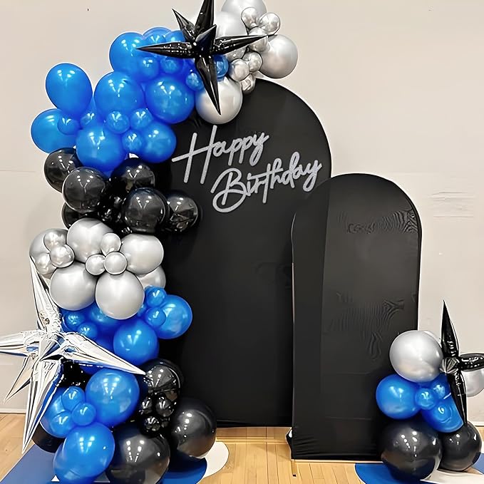 Happy Birthday Sign for Backdrop - Glitter Silver Felt 'Happy Birthday' Letter Sign for Balloon Arch Backdrop Decorations