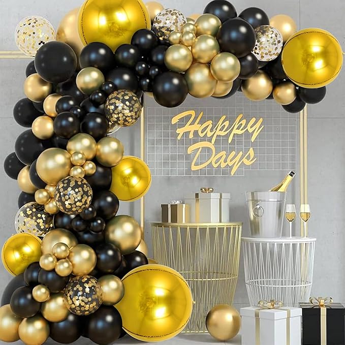 TONIFUL 8Pcs Large Gold 4D Giant Round Foil Balloon 22inch Big Mirror Metallic Mylar Sephere Balloons for Christmas New Year Birthday Party Graduation Wedding Bridal Shower Decoration Supplies