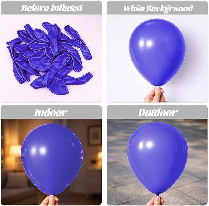 Voircoloria 90pack Royal Blue Balloons Different Size 18/12/10/5 Inch Blue Balloon Garland Arch Kit for Graduation, Wedding, Birthday, New Year, Baby Shower, Baseball, Nautical Party Decorations