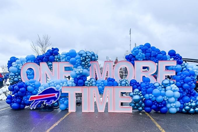 Blue Balloon Arch Kit, 102pcs Royal Blue Pastel Blue Metallic Blue Difference Sizes Latex Balloons with 16ft Tape Strip & Dot Glue for Baby Shower, Birthday, Graduation Decoration