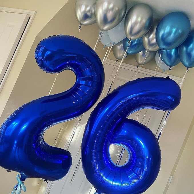 40 Inch Navy Blue 60 Number Balloons Giant Jumbo Huge 60 Foil Mylar Helium Number Digital Balloons Dark Blue Birthday Mylar Digital Balloons 60 Birthday Party 60th Anniversary Events Party Decorations