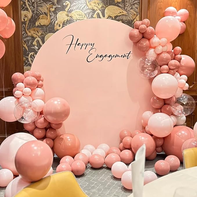 Voircoloria 130pcs Retro Pink Balloons Different Sizes 18" 12" 10" 5" Blush Pink Latex Balloon Garland Arch Kit for Birthday Baby Shower Valentine's Day Wedding Anniversary Party Decorations