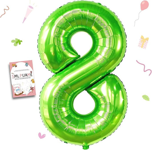 40 inch Number Balloon 0-9 Green Large Number 8 Balloons,Digital Balloons for Birthday Party Celebration Decorations Supplies, Helium Foil Number Balloons for Wedding Anniversary