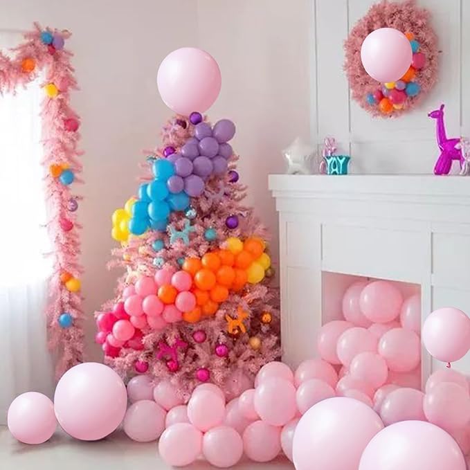 110pcs Light Pink Balloon 12 inch, Light Pink Latex Balloons for Birthday Party Baby Shower Wedding(with 2 Ribbons).
