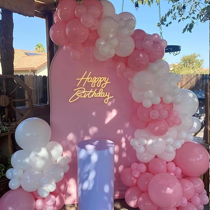 Light Pink and White Balloons Kit, 65pcs 12 Inch Pink Balloons Pastel Pink Confetti Latex Balloons for Birthday Wedding Baby Shower Party Decorations