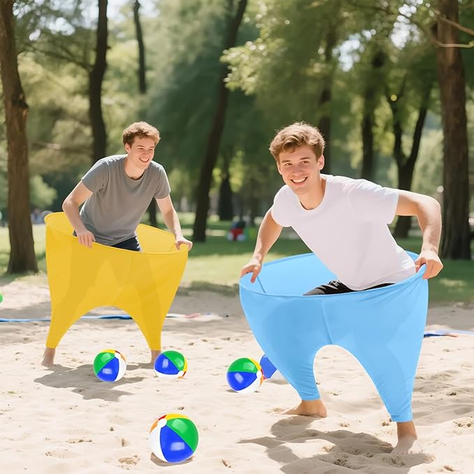 Granny Pants Yard Game Freaky Party Games Pants with Bouncy Balls and Air Pump Oversized Granny Pants Outdoor Game for Adults and Family Interactive Throwing Game for Group Gatherings