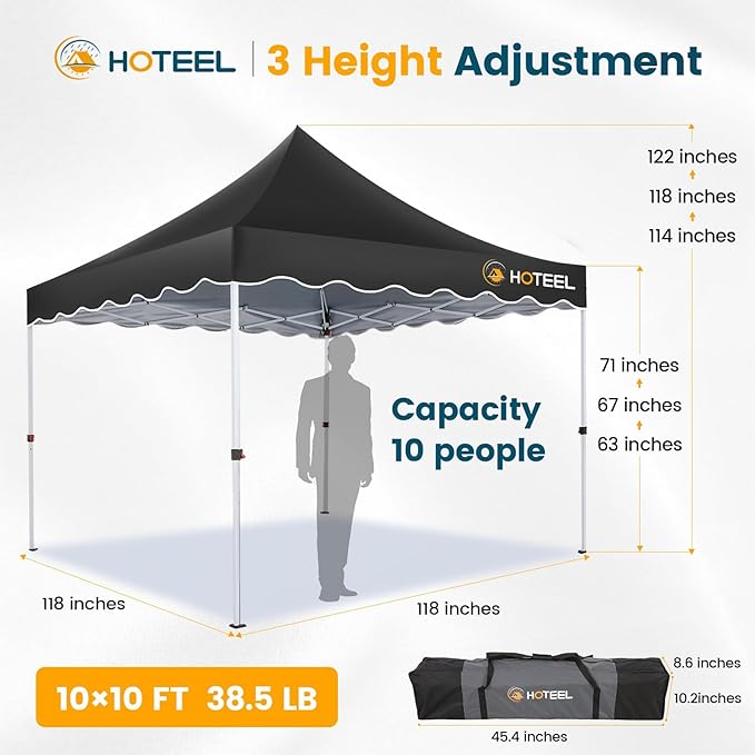 10x10 Pop Up Canopy Tent Waterproof Party Tent, Easy Set-up Commercial Instant Tents