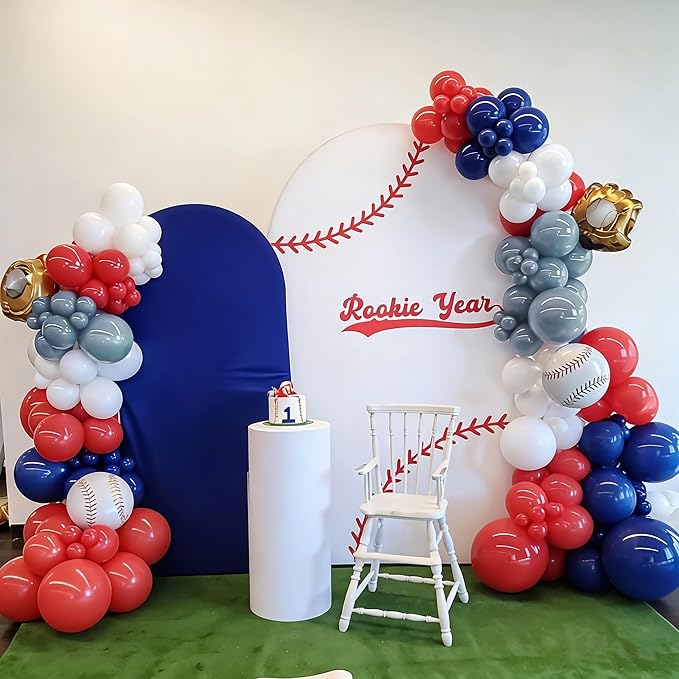 Red White and Blue Balloons, Memorial Day Patriotic 250th Anniversary USA Baseball Balloon Red Royal Blue Balloons for Birthday Graduation 4th of July Independence Day Patriotic Party Decorations