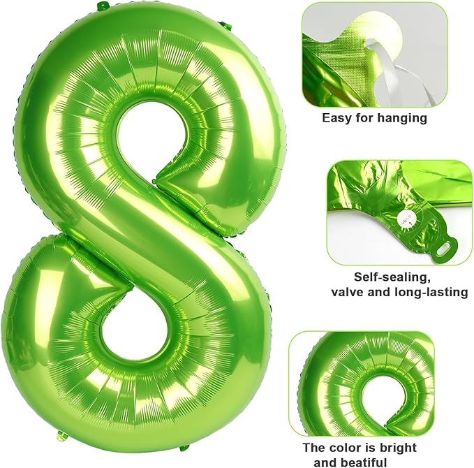 Numbers Balloon 3, 40 Inch Large Light Green Balloon for Three Year Old Birthday Decor, 3 13 30 31 Birthday Party Decorations for Wedding Supplies
