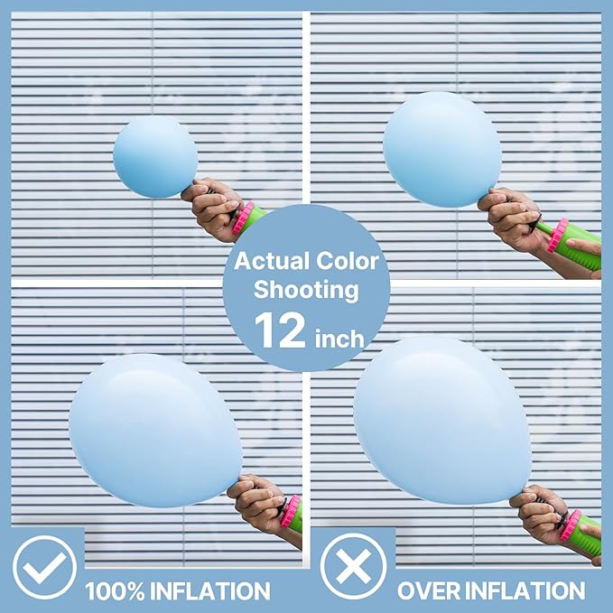 PartyWoo Baby Blue Balloons 50pcs 5 Inch Small Mini Light Pastel Sky Aqua Blue Balloons for Graduation Baby Shower Gender Reveal Weddings Easter Birthday Bachelorette Party Decorations Blue-Q13