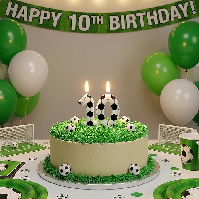 Soccer Number 0 Birthday Candle, Birthday Candle Sport-Theme Cake Topper, Soccer Theme Party Decorations for Boys Girls, Party Supplies Birthday Gifts