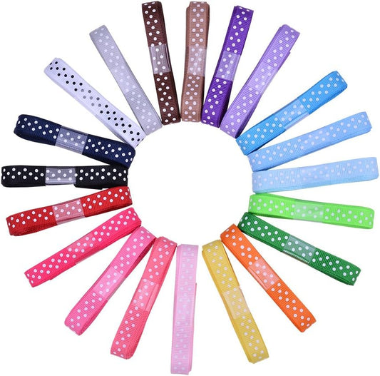 Ribest 3/8 inch Polka Dot Grosgrain Ribbon Set for Gift Wrapping and Bow Hair Accessories-40 Yards (2 Yards*20 Colors)