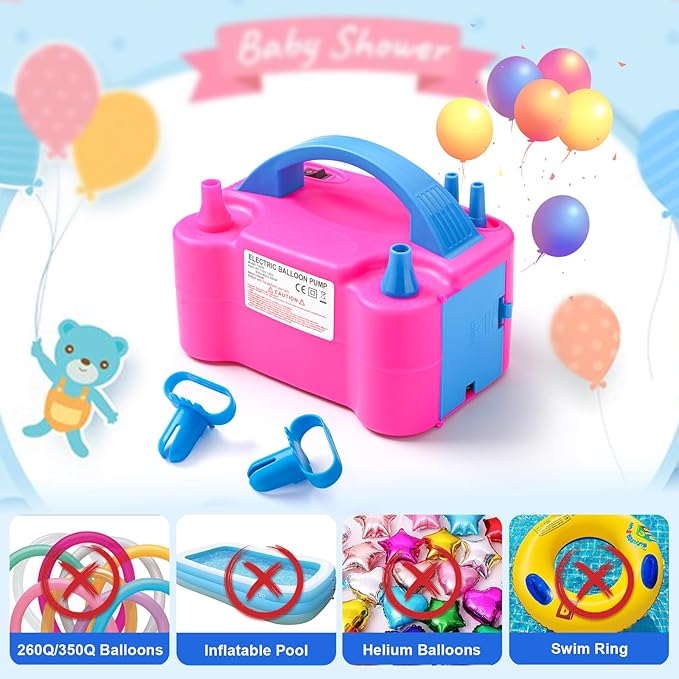Voircoloria Balloon Arch Kit with Balloon Pump Electric, Improved Balloon Arch Stand with Base for Birthday Gender Reveal Baby Shower Balloons Party Decorations