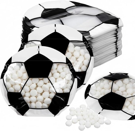Resurhang 60 Pcs Soccer Party Treat Bags Candy Zipper Cute Soccer Food Goodie Gifts Bags Resealable Sport Themed Snack Candy Containers for Sport Birthday Baby Shower Supplies