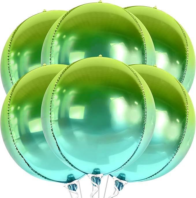 KatchOn, Green Balloons - 22 Inch, Pack of 6 | Green Foil Balloons for Green Graduation Decorations 2026, Jungle Party Decor | Dinosaur Party Balloons for Tropical Party Decorations, Birthday Decor