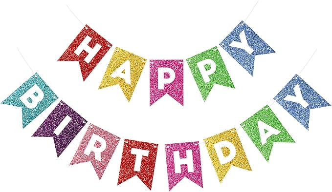 Colorful Happy Birthday Banner Birthday Sign for Backdrop Happy Birthday Decorations for Kids Birthday Party Supplies Wall Door Garland Bunting Banner
