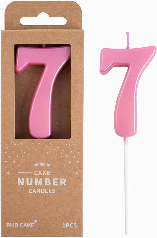 Modern Pink 7 Number Candle by PHD CAKE