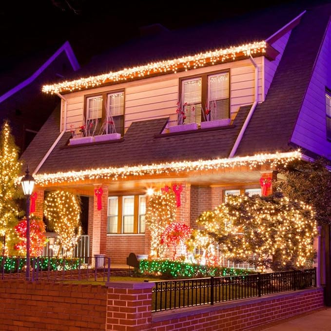 Moobibear LED String Lights, 164ft 500 LED Fairy Lights Plug in, Dimmable Outdoor Tree Lights, UL-Listed Warm White Copper String Lights Remote Control for Wedding Christmas Decor