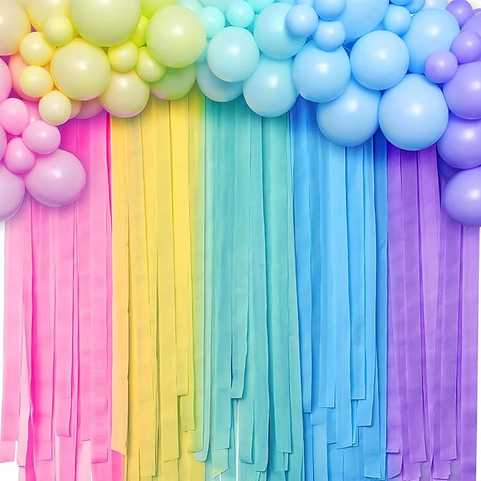 Crepe Paper Streamers 6 Rolls Pastel Streamers 2.2 Inches 738 Feet, Streamers Party Supplies for Birthday, Wedding, Baby Shower, Bachelorette Party, Graduations Decorations, DIY Crafts