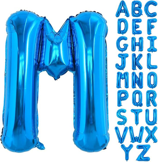 TONIFUL 40 Inch Large Blue Letter MBalloons Giant Alphabet Letter Balloons,Foil Mylar Big Balloons for 2026 Graduation Birthday Party Anniversary New Year Graduation Supplies Decorations