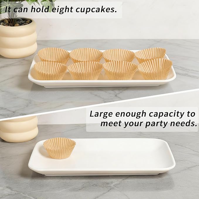 HAPPY KIT 3 Tier Serving Tray Set with Gold Freely Combinable Rack,12 Inch Tiered Tray Stand,Widened Porcelain Platters,Decor Cupcake Stand for Christmas Party Display,Dessert Trays Collapsible