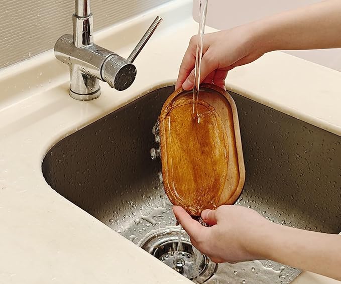 Small Wooden Tray (7.5 x 4.1 inch) 6 Pack, Oval Mini Serving Tray for Coffee Tables, Dessert, Snack, Fruit, Acacia Wood Platter for Vegetable, Decor Restaurant