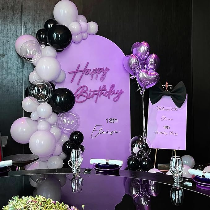 Purple Happy Birthday Sign for Backdrop - Glitter Purple Happy Birthday Letters Felt Sign Remove for Balloon Arch Party Balloon Arch Backdrop Decorations for Birthday Party Baby Shower