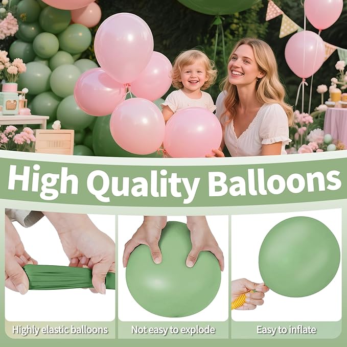 Sage Green Balloon Arch Kit 111Pcs 18 12 5 Inch Latex Party Balloons Garland for Birthday Baby Shower Wedding Engagement Anniversary Christmas Party Decorations