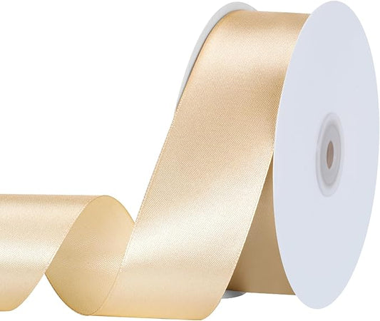woric Champagne Gold Ribbon 1 1/2 Inch 60 Yards Wide Gift Satin Ribbons Gold Bows for Mothers Day Graduation Gift Wrapping Flower Bouquet Birthday Decorations