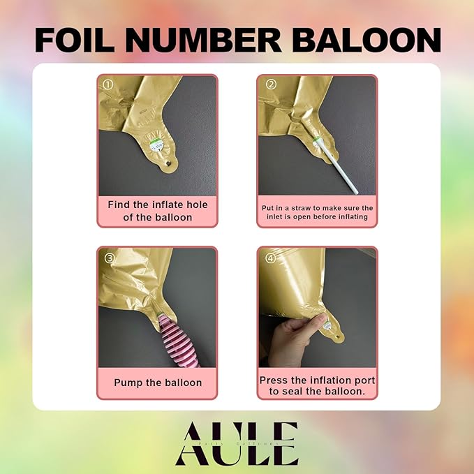 AULE 40 Inch Large 8 Balloon Numbers Light Gold, Big Foil Number Balloons, Giant Helium Happy Birthday Party Decorations for Man and Women, Huge Mylar Anniversary Party Supplies