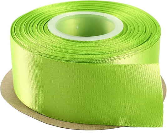 ITIsparkle 11/2" Inch Double Faced Satin Ribbon 25 Yards-Roll Set for Gift Wrapping Party Favor Hair Braids Hair Bow Baby Shower Decoration Floral Arrangement Craft Supplies, Apple Green Ribbon