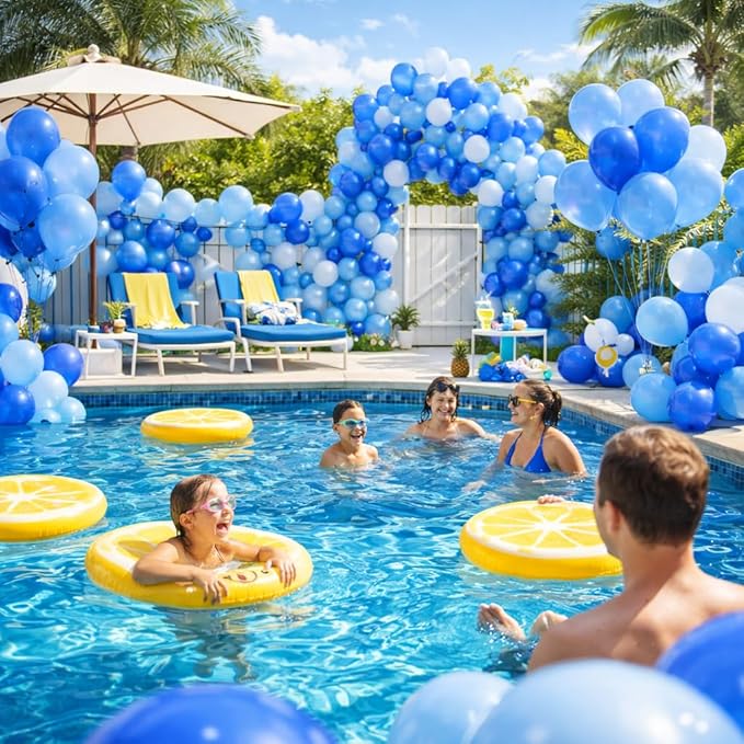 Blue Balloons Latex Balloons 100 Pack, 12 Inch Round Helium Light Blue Party Balloons for Bridal Shower Wedding Birthday Baby Shower Anniversary Party Decorations