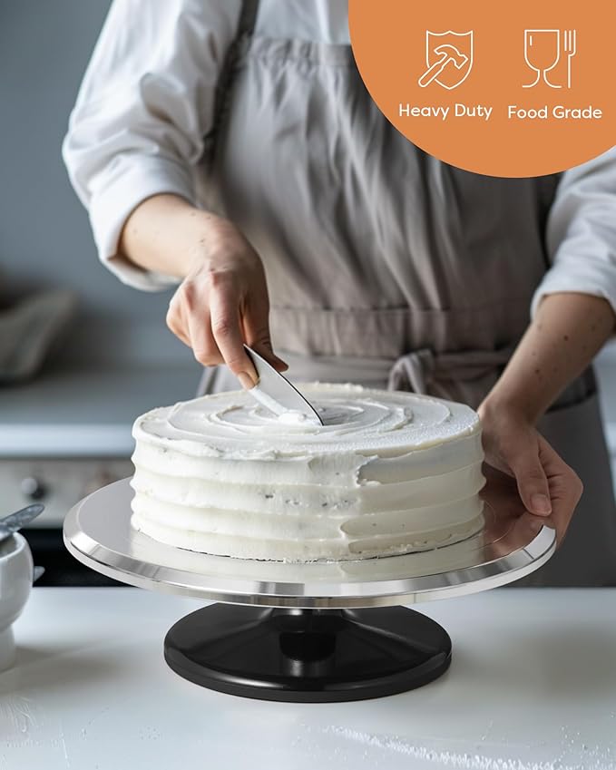 Kootek Aluminium Alloy Revolving Cake Stand 12 Inch Rotating Cake Turntable for Cake, Cupcake Decorating Supplies for Mother's Day