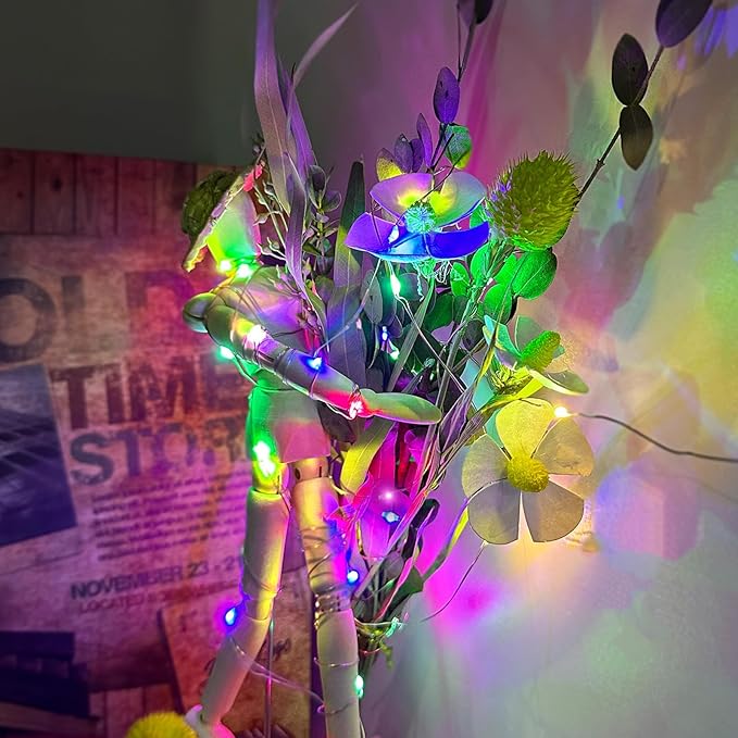 Aogist 4-Pack 16FT Fairy Lights with Spool,Ultra-Bright 50 LEDs Battery Operated Copper Wire String Light for Bedroom Christmas Wedding Centerpiece Parties Decoration,Multicolor