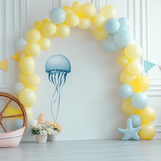 RUBFAC 87pcs Pastel Yellow Balloons Different Sizes 18 12 10 5 Inches for Garland Arch, Premium Yellow Latex Balloons for Birthday Party Wedding Baby Shower Bridal Shower Decorations