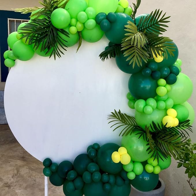 Voircoloria 130pcs Dark Green Balloons Different Sizes 18" 12" 10" 5" Hunter Green Balloons for Birthday Dinosaur Baby Shower St. Patrick's Day Summer Jungle Forest Safari Party Decorations