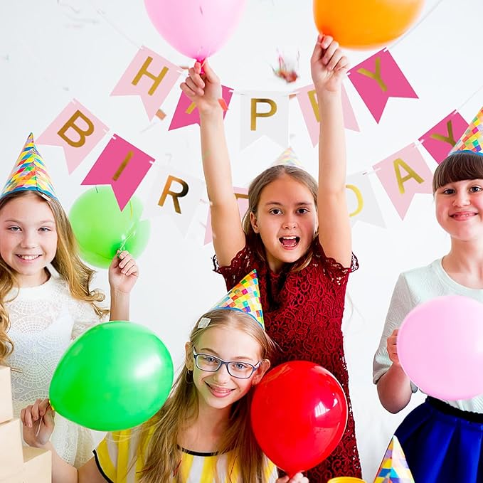 Happy Birthday Banner Party Banner Birthday Hanging Decoration for Women Men Girls Boys Adults Pets Party Backdrop Wall Decor Party Supplies