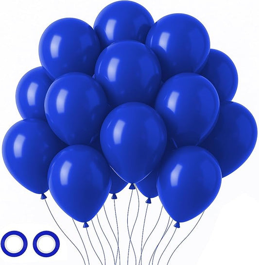 Voircoloria 105pcs Royal Blue Balloons 12inch Party Balloons for Birthday Graduation Baby Shower Anniversary Nautical Party Decorations