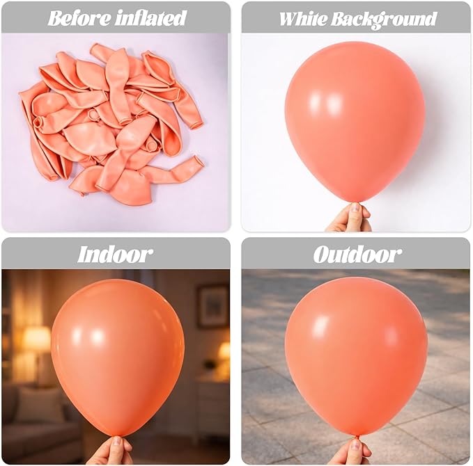 Voircoloria Peach Balloons, 66pack 12inch Pastel Orange Latex Party Balloons for Wedding, Birthday, Graduation, Bridal Shower, Baby Shower, Gender Reveal, Anniversary, Bachelorette Party Decorations