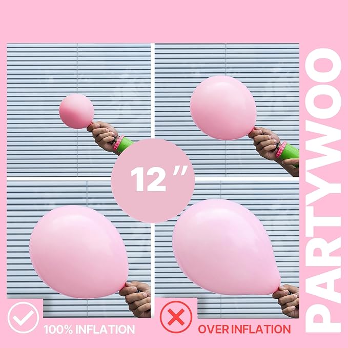 PartyWoo Pink and Gold Balloons 66pcs 12 Inch Metallic Gold Pearl Matte Hot Light Pastel Pink Confetti Balloons for Gender Reveal Baby Shower Bridal Shower Princess Birthday Party Decorations