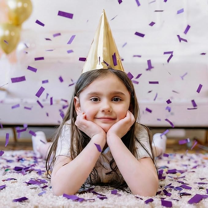 [6 Pack] 12 Inch Biodegradable Purple Confetti Poppers | Confetti Cannons for Wedding Celebration, Birthday PartyChristmas Eve and New Year Celebration