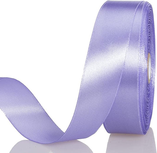 YASEO 1 Inch Violet Solid Satin Ribbon, 50 Yards Craft Fabric Ribbon for Gift Wrapping Floral Bouquets Wedding Party Decoration