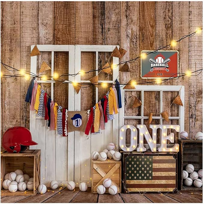 Kate Baseball Themn Party Photography Backdrops 8x8ft Lighting Decor Birthday Party Photo Studio Background Children Boy Shooting Picture