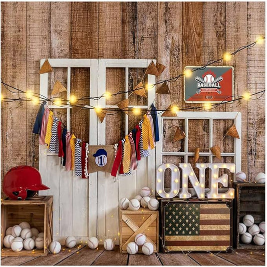 Kate Baseball Themn Party Photography Backdrops 10x10ft Lighting Decor Birthday Party Photo Studio Background Children Boy Shooting Picture