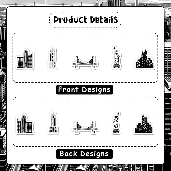 200 Pcs Black New York Cityscape Theme Confetti, Skyscraper Table Scatter Confetti Decorations, Night Scene Table Paper Decor for Baby Shower Birthday Wedding DIY Crafting Supplies