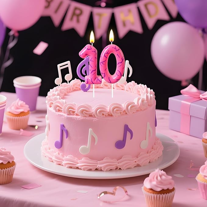 Number 1 Birthday Candle for Cake – Pink Gradient Number Candle with Mystic Rune Pattern, Decorative Cake Topper for Anniversary & Celebration