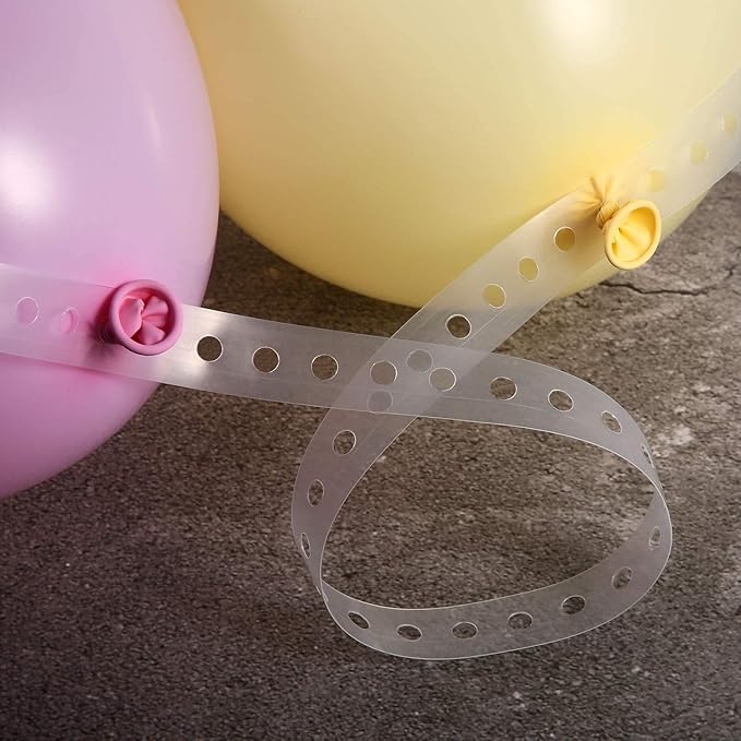 4 Rolls 5M/16 Feet Clear Single Hole Balloon Decorating Strip Kit Balloon Arch Garland for Party Wedding Birthday Baby Shower Xmas Party Decorations
